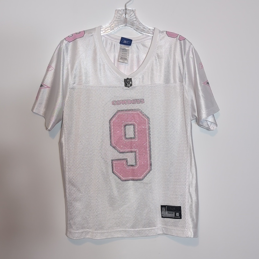 NFL Dallas Cowboys #9 Tony Romo Pink Glitter White Jersey